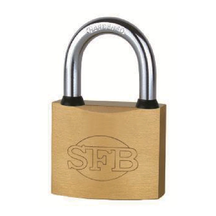 Satin-brass iron padlock - supplied SFB product image